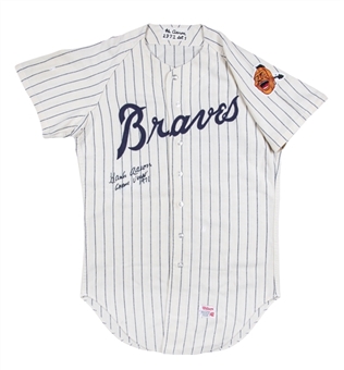 1971 Hank Aaron Game Used and Signed Atlanta Braves Home Jersey (Sports Investors Authentication & Letter of Provenance)